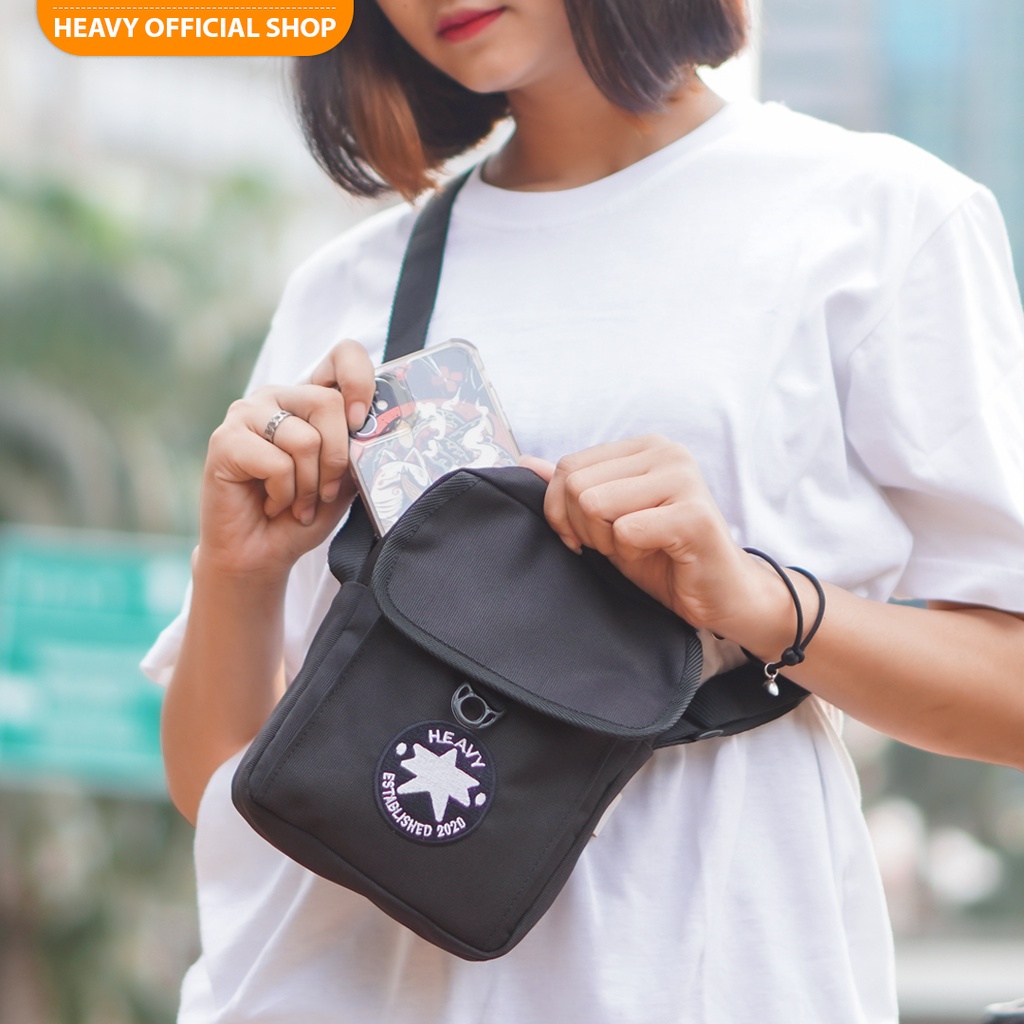 Slingbag Heavy Black Original - Tas Pria - Tas Selempang Pria Cross Body Bag Crowd