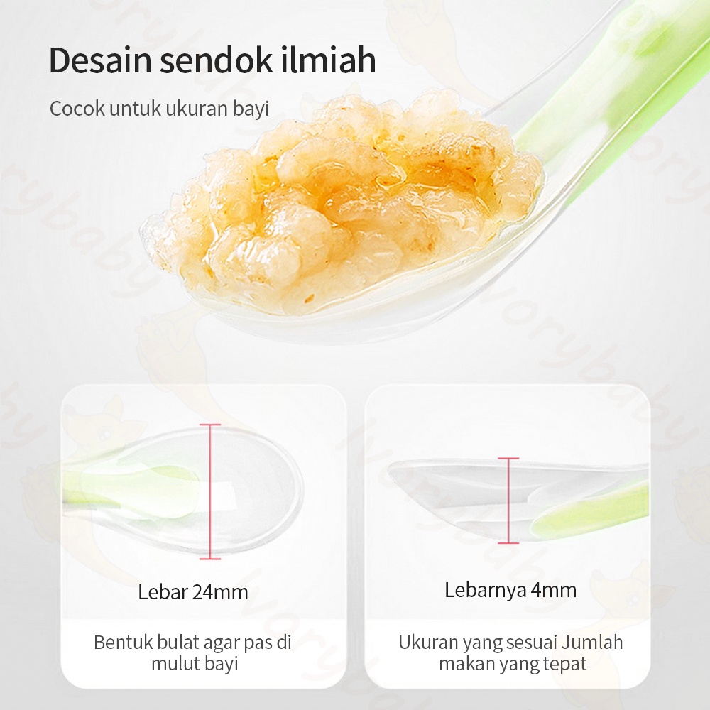 Ivorybaby Peralatan makan bayi sendok silikon BPA free sendok bayi