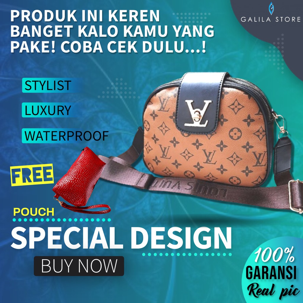 Tas Selempang Slingbag LV Simple Untuk Jalan Ootd Wanita Cewek Abg Import Branded Terbaru Batam 6518