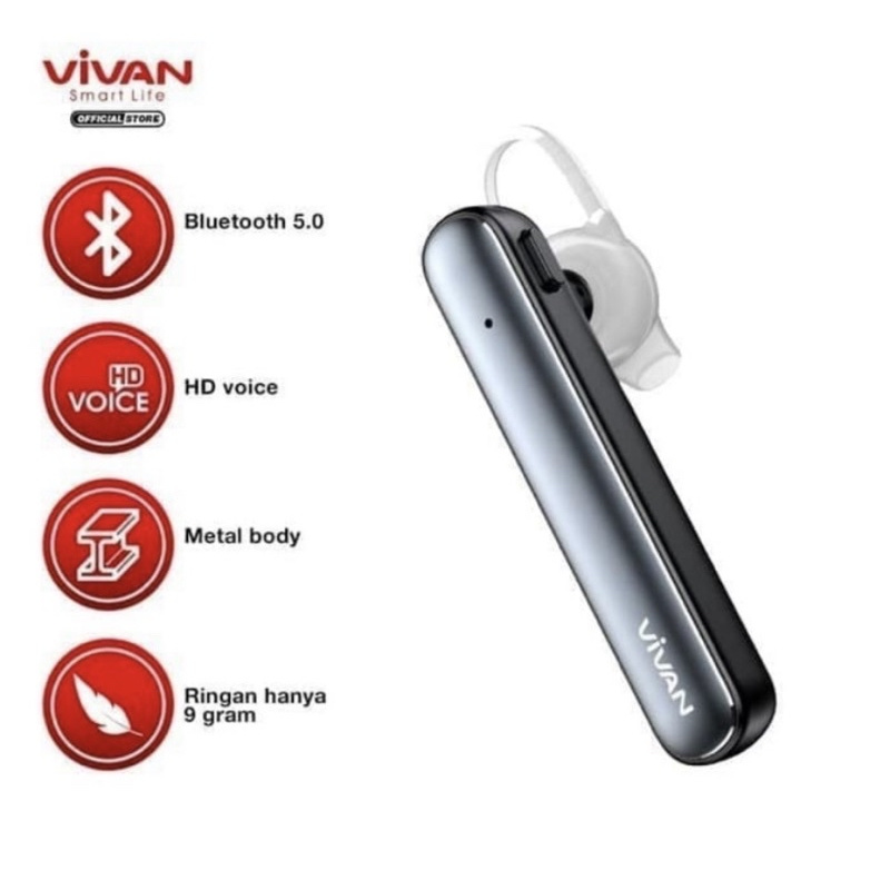 Headset Bluetooth Vivan Chat 100 / Headphone / Hansfree / Earphone / Lagu / Mp3 / Musik / Music