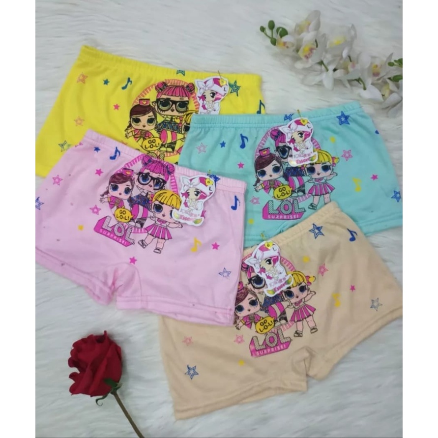 3 PCS//6PCS CELANA DALAM BOXER ANAK PEREMPUAN MOTIF KARAKTER LOL/HELOKITY/KWALITAS IMPORT/BAHAN SUPER SOFT