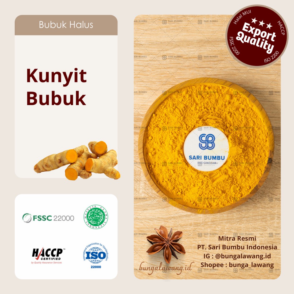 

Kunyit Bubuk / Turmeric Powder Export Quality