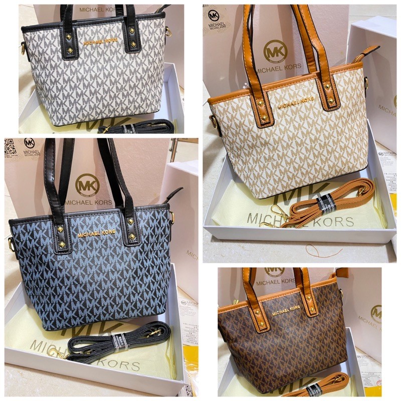 TAS TOTE MK STAR FULL EMBOS BAHAN KARET TEBAL FREE BOX+ PAPERBAG