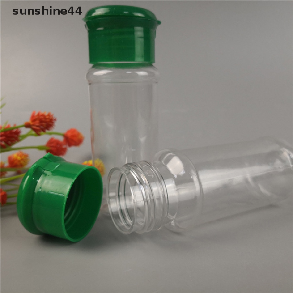 Sunshine 2pcs / Set Botol Plastik Transparan Untuk Merica / Garam / Minyak  .