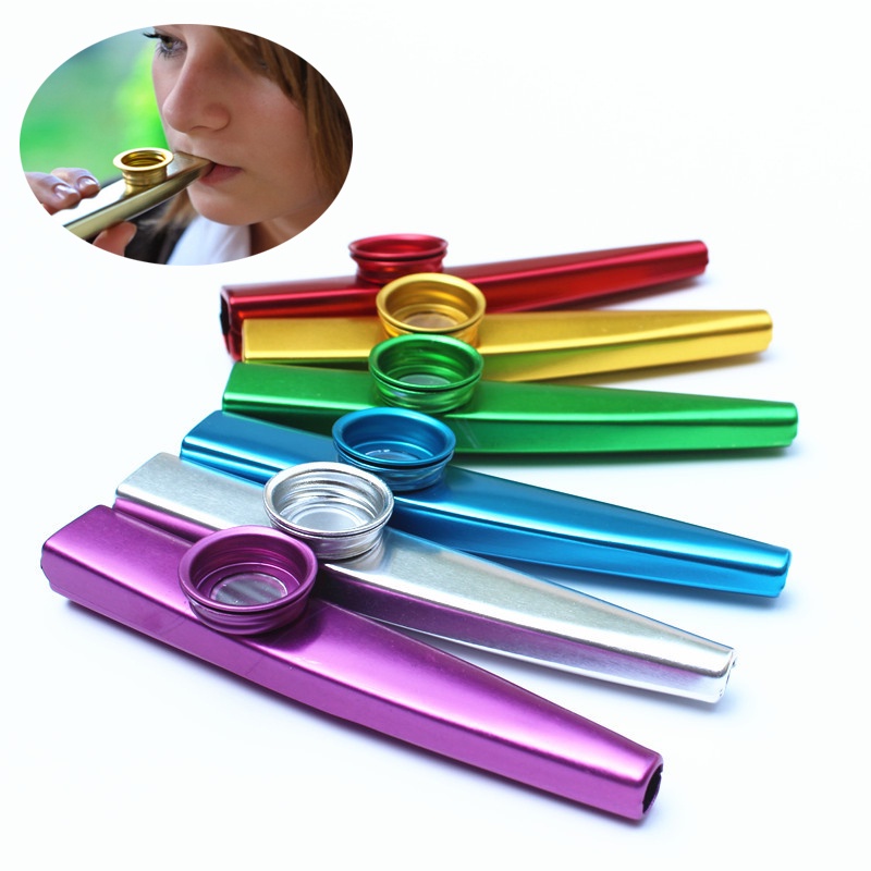 ★Aluminium Bahan★ Flute Kazoo/Alat Musik Tiup Metal Kazoo/Metal Kazoo/Musik Tiup Kazoo