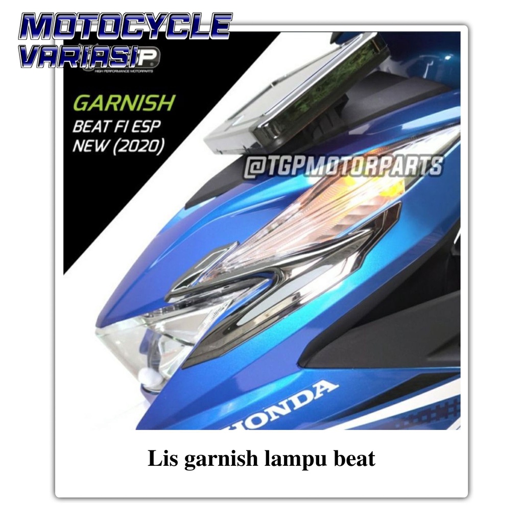 Lis garnish lampu honda beat deluxe 2020 beat street 2020 black chrome TGP