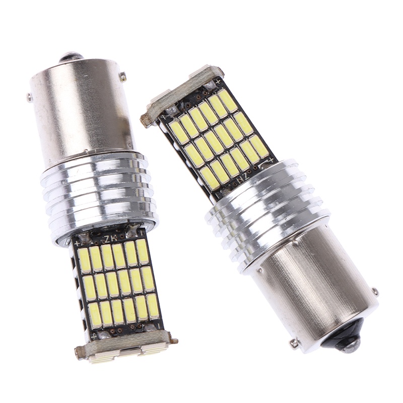 (LUCKID) 2pcs Lampu Rem LED Canbus 1156 15smd BA15S P21W 6000K High Power Warna Putih Untuk Mobil