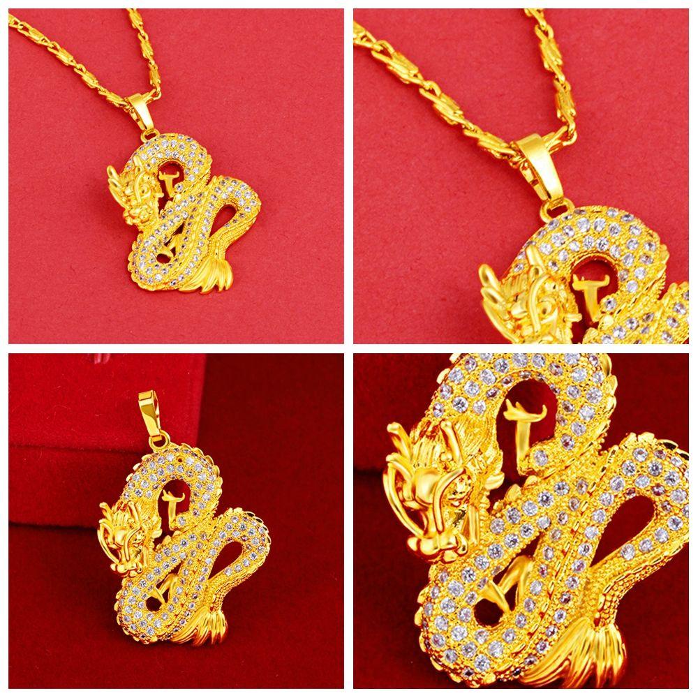 Lily Naga Cina Liontin Fashion Perhiasan Biker Rock Hip Hop Punk Kalung