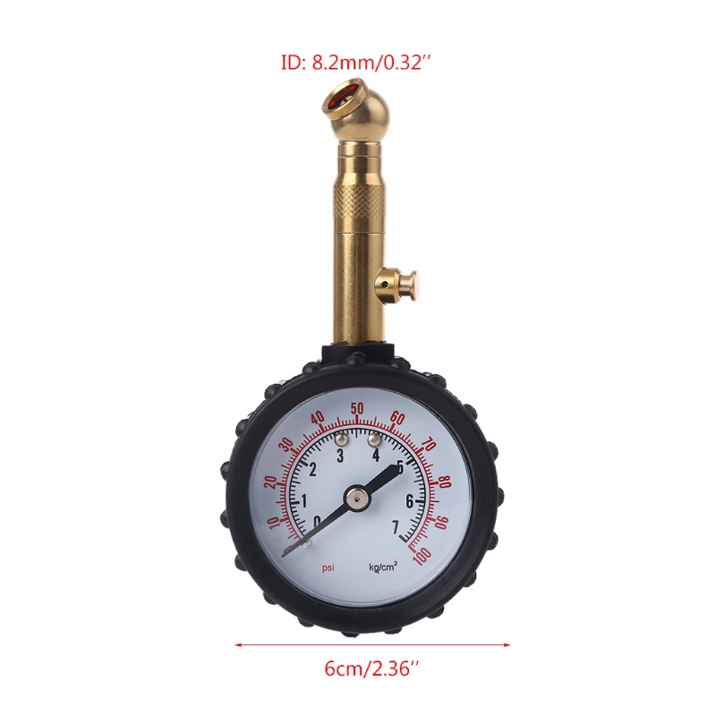 Gro 0-100 PSI Tire Pressure Gauge Tire Pressure Measuring Instrument Easy Read Dial Type Gauge for Car Motorcycle