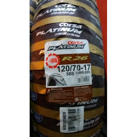 ban donat Corsa platinum r26 120/70-17 120 70 17 tubeles tubles