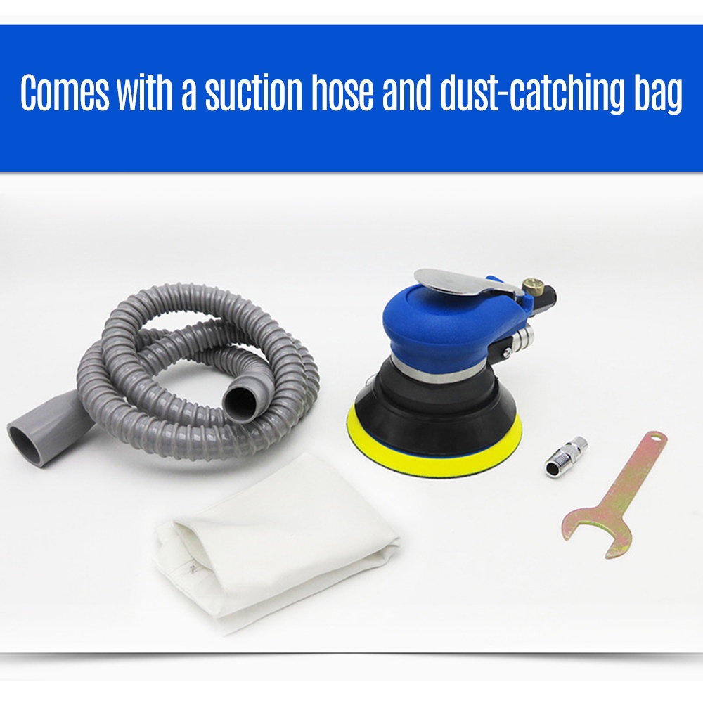 10000rpm Pneumatic Random Vacuum Air Sander Pneumatic Sander Self-Vacuum Palm Orbital Sander Grinder