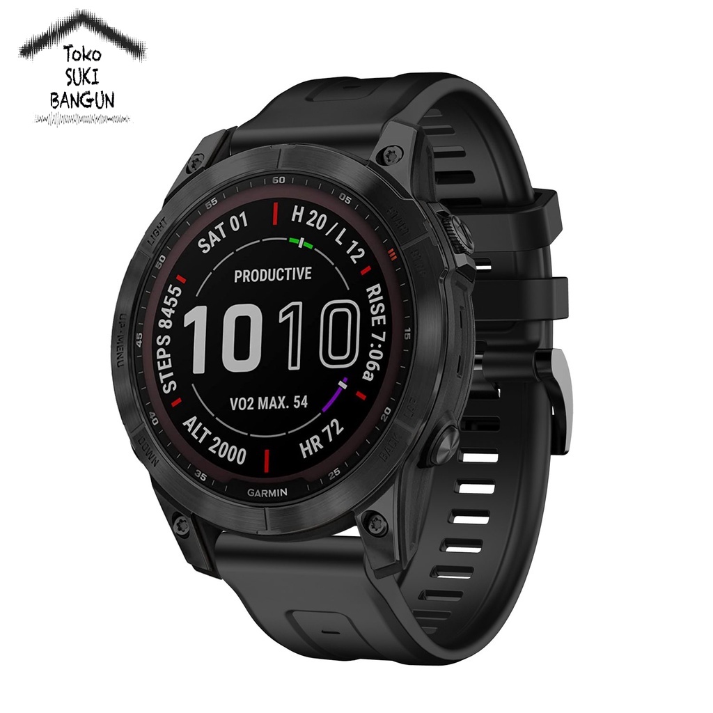 Strap Garmin Fenix 8 7 6 5 Sapphire Solar Forerunner 935 945 RUBBER DELUXE Watch Band