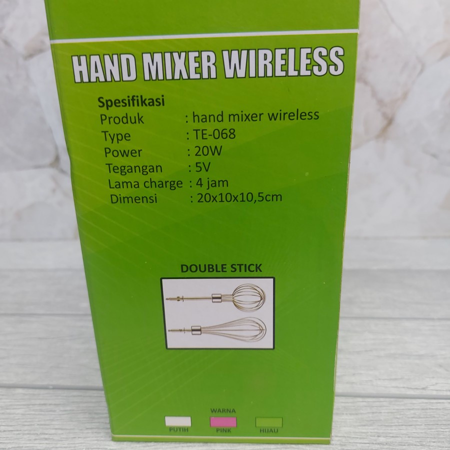 Hand Mixer Portable Charge Vipoo TE 068 Pengocok Telur Wireless//MIXER PROTABLE TANPA KABEL VIPOO TE-068