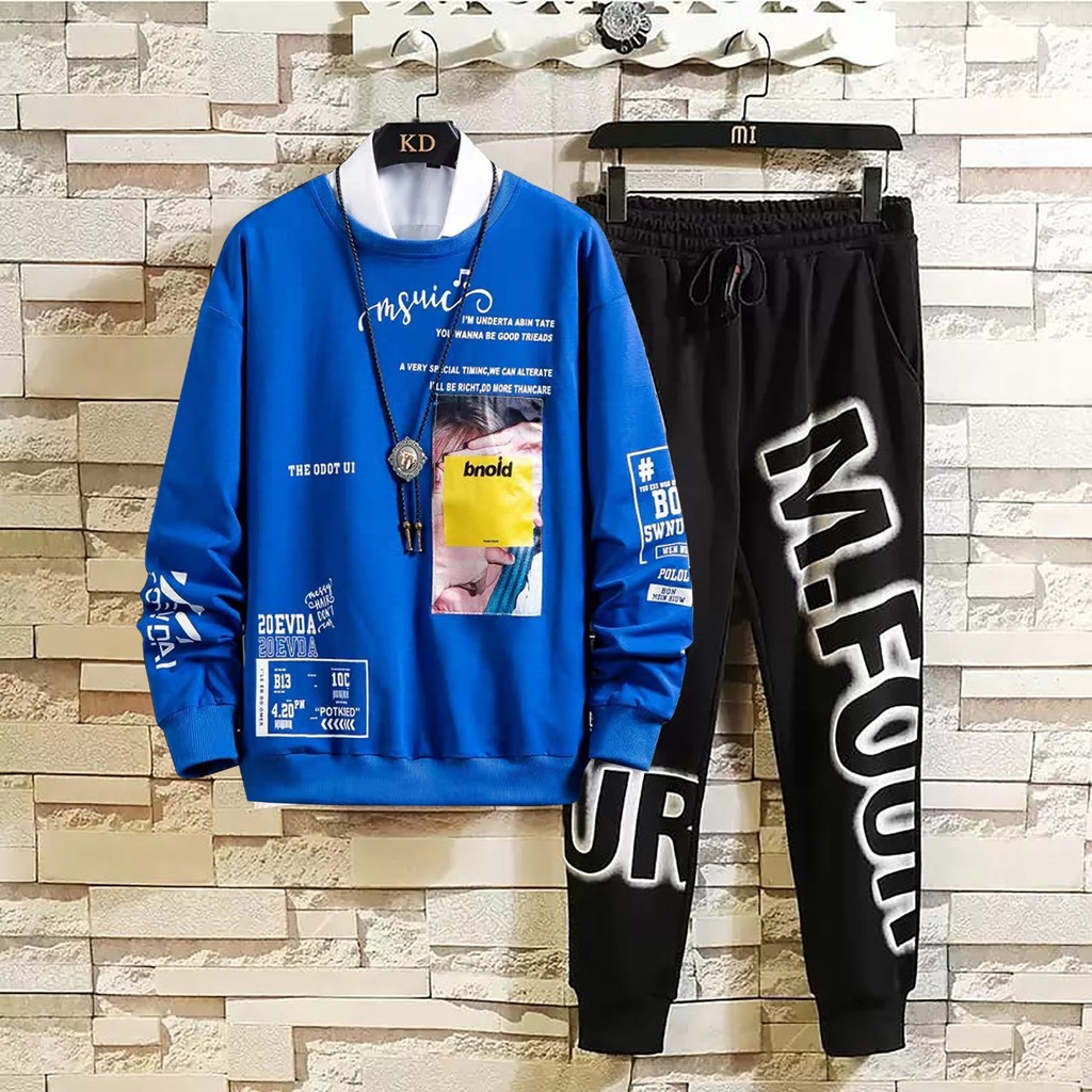 STELAN BNOID/SETELAN DEWASA/KAOS PLUS CELANA JOGGER PRIA