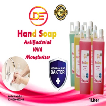 Sabun Cuci Tangan / Hand Soap Antiseptik Antibacterial- 1Liter Lemon/ Strawberry DE