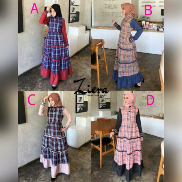 READY Berry Dress ORIGINAL By Ziera Moslemwear | Dress casual busui ld110 | dress pesta | burberry