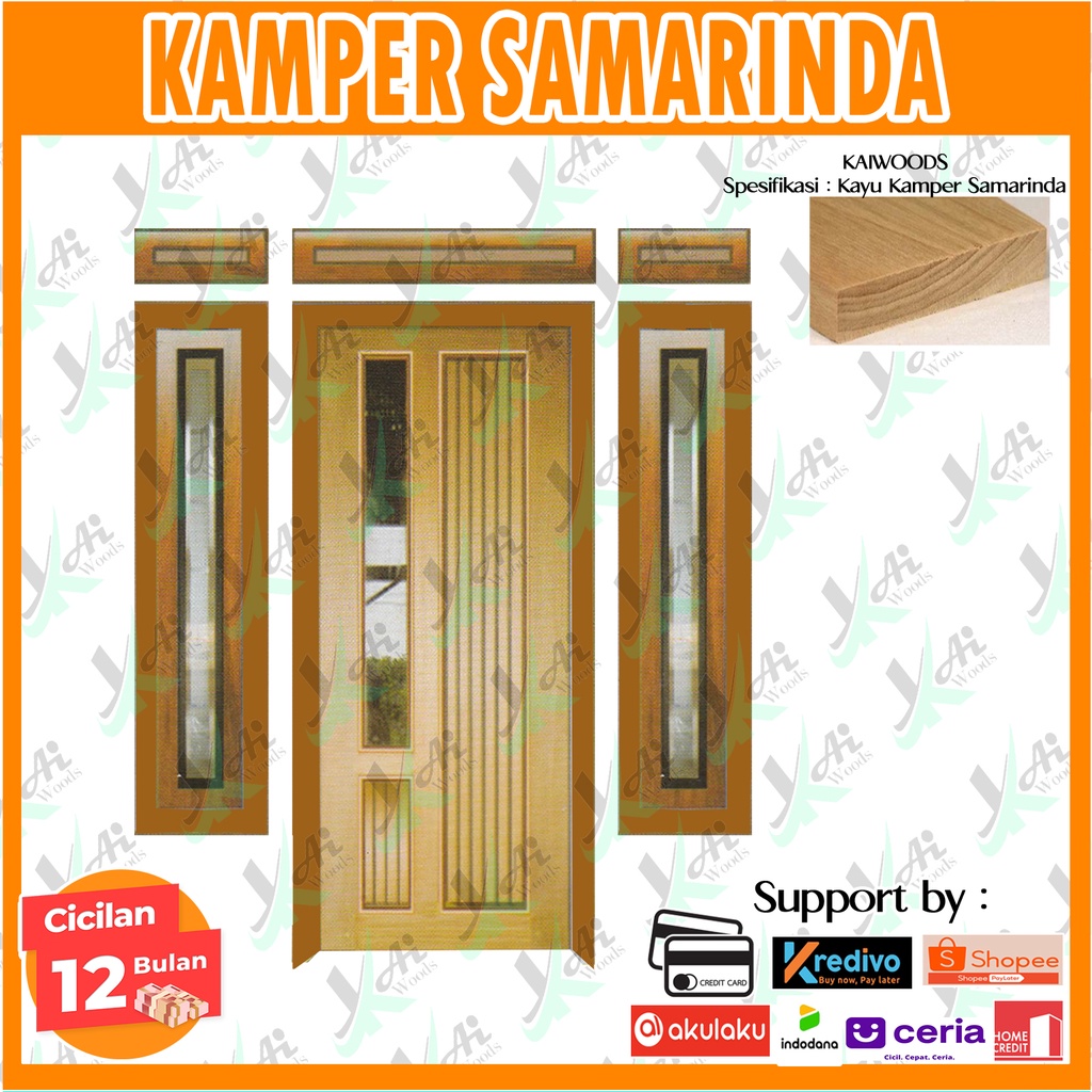 Fullset Pintu Single Kayu Kamper Samarinda Oven