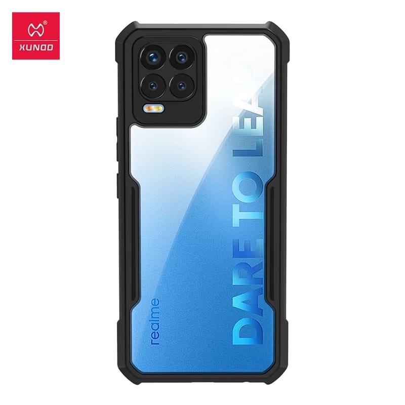 PROMO 3in1 CASE SHOCKPROOF + TEMEPERED GLASS FULL COVER BLACK + GARSKIN CARBON For Realme 8 5G