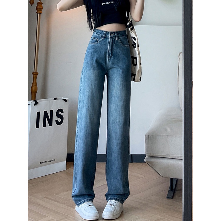 ✅COD New celana jeans panjang wanita high waist kulot korean style impor longgar