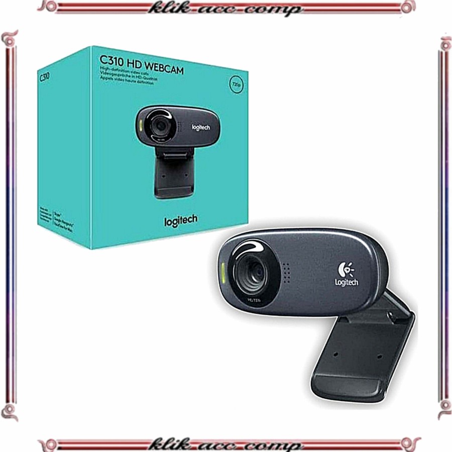 Logitech C310 Webcam HD 720p dengan Mikrofon Noise-Reducing untuk Win