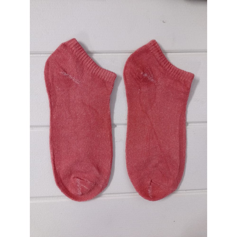 ☀ INDOLAND ☀ R097 Kaos Kaki Fashion Unisex Wanita Pria Murah Kaus Motif Semata Kaoskaki Ankle Sock Pendek-POLOS RED