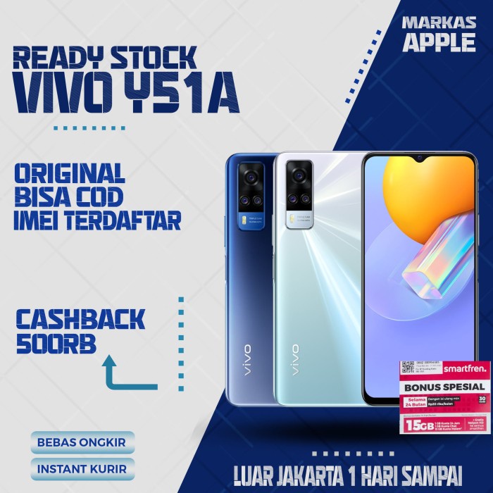 Vivo Y51A 8GB/128GB RAM 8GB ROM 128 GB Resmi Indonesia