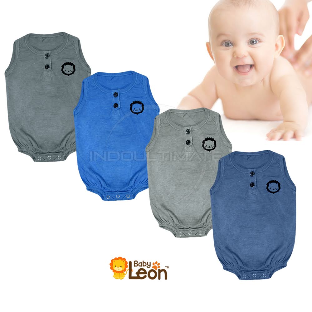 (0-12 Bulan) 1 Pcs BABY LEON Jumsuit Bayi Lengan Kutung Bordir Jumper Bayi Jumpsuit Bayi Cowok Laki-Laki GY-047 Baju Bayi Baju Tidur Bayi Baby Sleepsuit Pakaian Bayi Kaos Bayi Newborn Baru Lahir