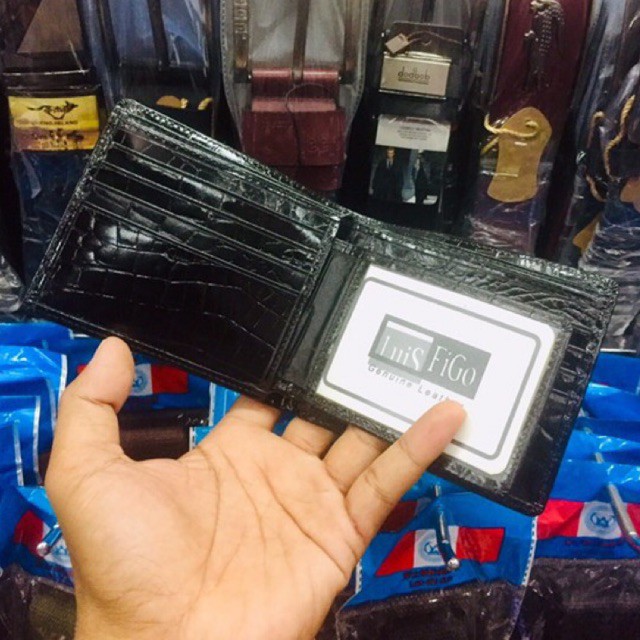 dompet lipat pria bahan kulit asli motif cetak buaya hinis #dompet #dompetkulit #dompetpria