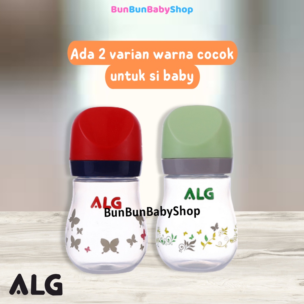 ALG Botol Susu Bayi Wide Neck Bottle Nipple BPA FREE Dot Anak Leher Lebar Perlengkapan ASI Balita Peralatan Makan Minum Bunbunbabyshop