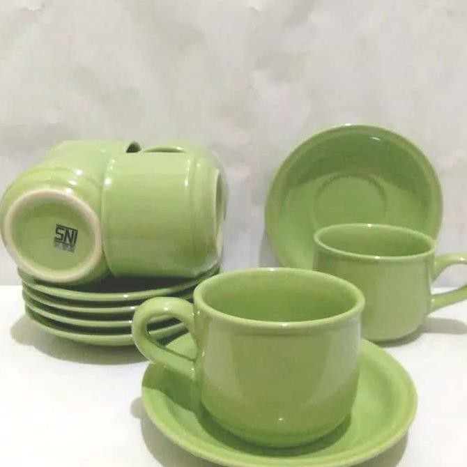 Cangkir Set/Cangkir Teh/Cangkir Kopi/Nikura 12 Pcs.Gratis Buble Wrap - Biru Muda