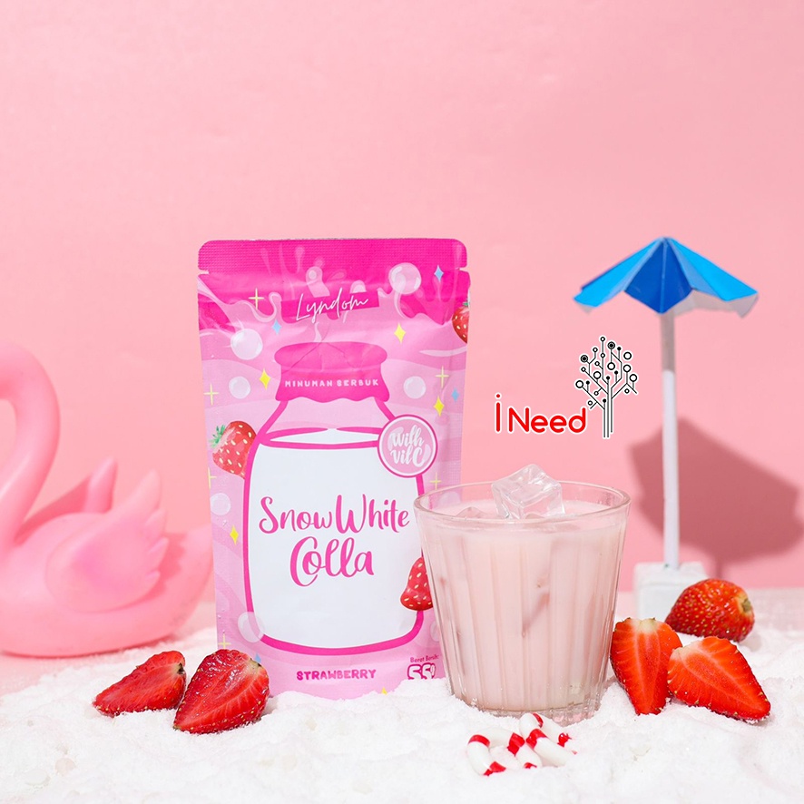 (INEED) SNOW WHITE COLLA MELON/STRAWBERRY 55gr / collagen drink / minuman collagen snow white / minuman bubuk collagen / SNOW WHITE COLLAGEN DRINK