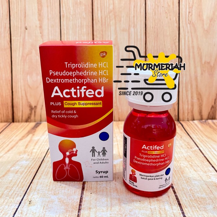 Jual ACTIFED MERAH PLUS COUGH SUPPRESSANT Sirup 60 ml-Syrup Batuk ...
