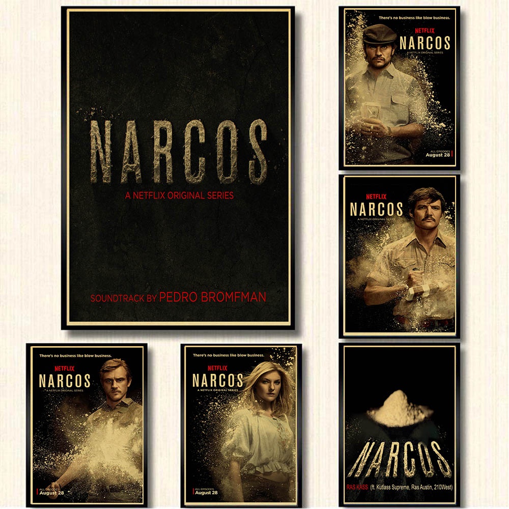 Poster Dinding Desain Potret Narcos Colombia Pablo Escobar Klasik Gaya Vintage Untuk Dekorasi Rumah