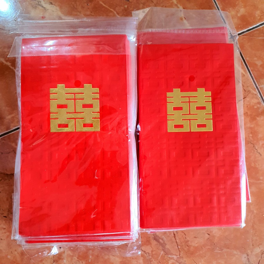 Angpao Kawin Panjang Shuangshi Ampao Kawin Ampau Kawin Sangjit Merah