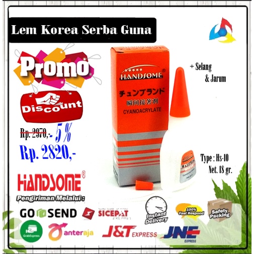 

Lem Korea Handsome / Promo Lem Serba Guna HS-10 1 Box Isi 50 Pcs
