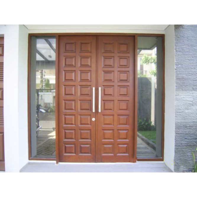 Set Pintu Rumah Jati Model Kotak Pintu Rumah Minimalis