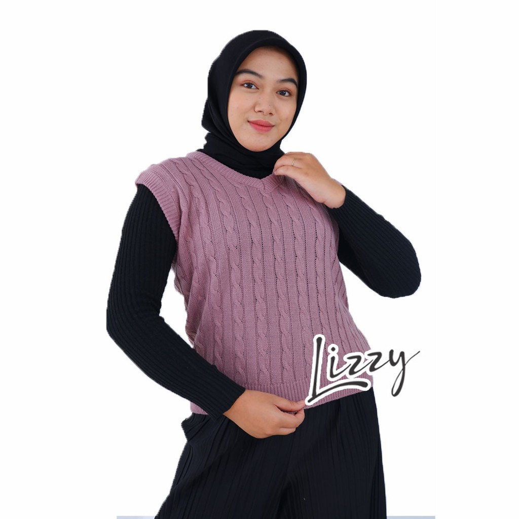 Lizzy - VEST KNIT CABLE SWEATER PREMIUM