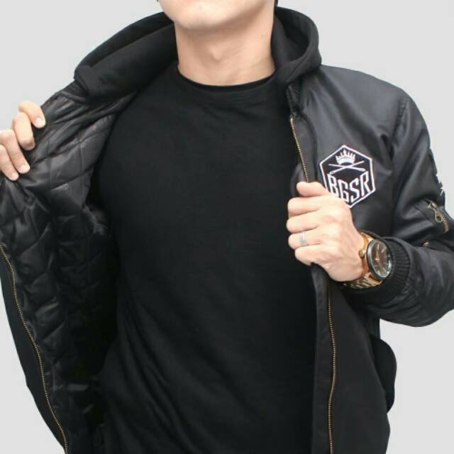 PROMO Jaket Bomber Hoodie Pria BGSR Anti Air | Jaket Hoodie Outdoor Waterproof | Jaket Gunung