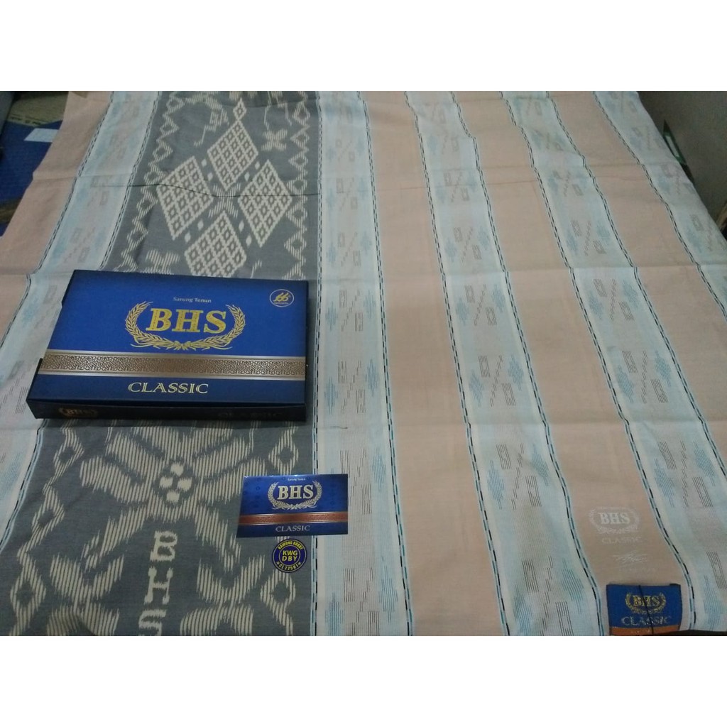 Sarung BHS Gold Clasic Kawung Dobby Putih Krem