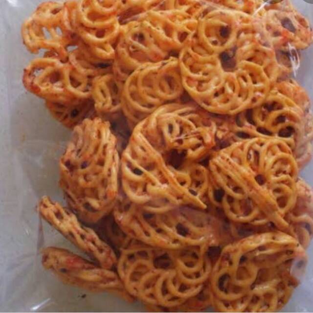 

Cemilan Kerupuk kriwil pedas