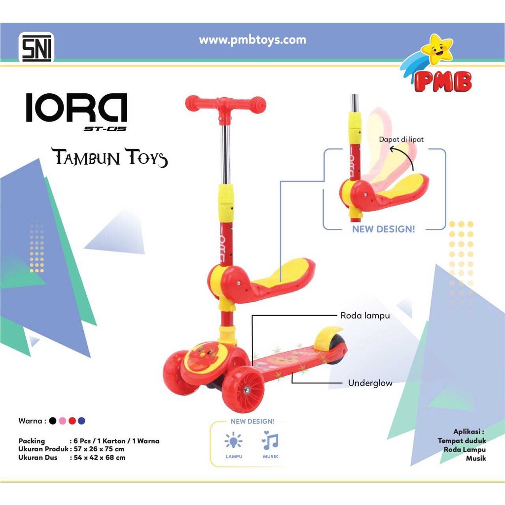 Sekuter Skuter Scooter IORA by PMB ST05 scooter anak dan dewasa termurah