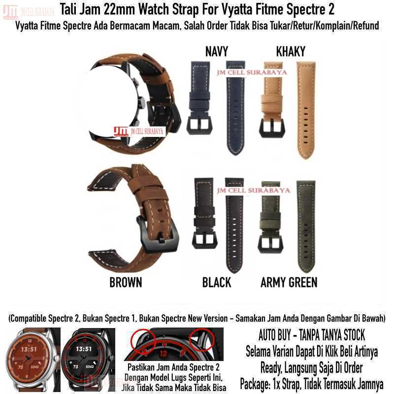 Crazy Horse Watch Strap Vyatta FitMe Spectre Gen 2 - Tali Jam 22mm Leather Kulit