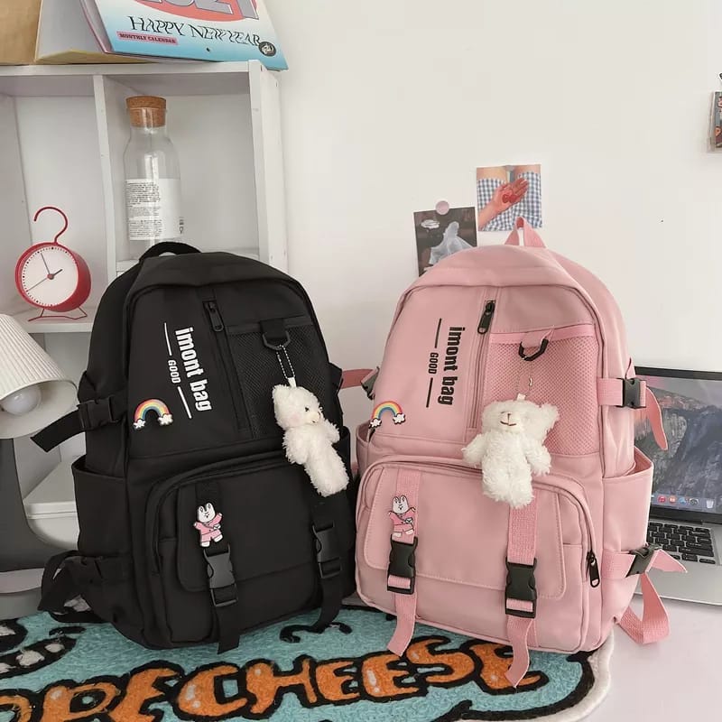 Diobrale - Tas Ransel Wanita Remaja Kekinian Korean Style Sekolah Kuliah Fashion