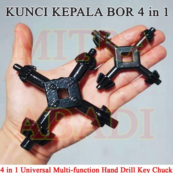 Kunci Kepala Bor 4 Cabang / Drill Chuck Key 4 In 1 Universal