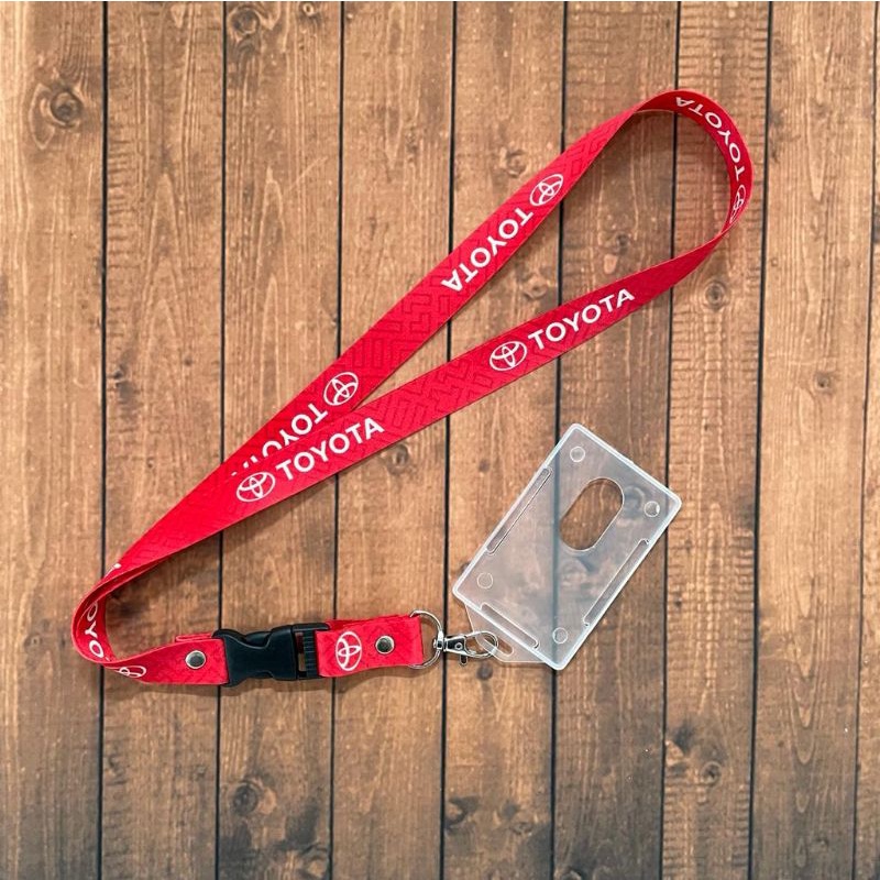 

Lanyard printing gantungan ID card motif Toyota merah