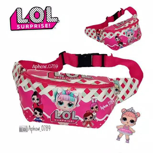 KSO_BAG - Tas Selempang WaistBag Anak Perempuan 2In1 Termurah Motif Carakter LOL PRINTING Lucu