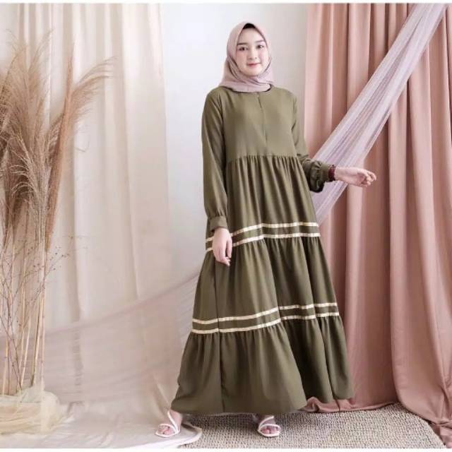 FAYZA MAXI / GAMIS MOSCREPE PITA / GAMIS MOSCREPE / GAMIS MURAH