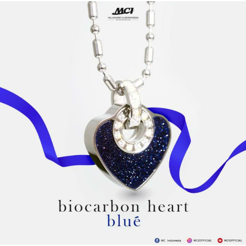 MCI KALUNG MCI/PENDANT NEW BIOCARBON BLUE HEART/BIOCARBONRED HEARTORI 100%