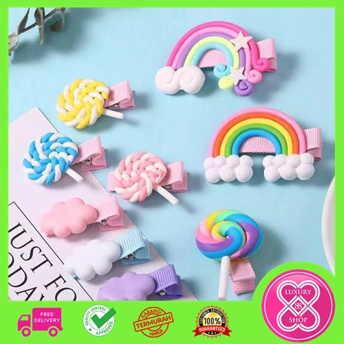 Jepit Rambut Anak Set 3 Pc Pelangi / Jepit Rambut Korea Cute