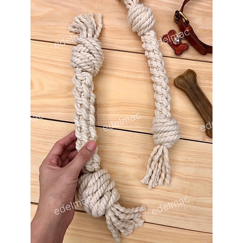 Mainan Gigitan Anjing | Handmade Knot Cotton Rope Bone Chew Dog Pet Toys for Pet Doggy